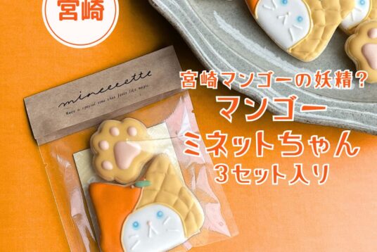 宮崎土産やプチギフトに。「宮崎マンゴーミネットちゃん」アイシングクッキー
