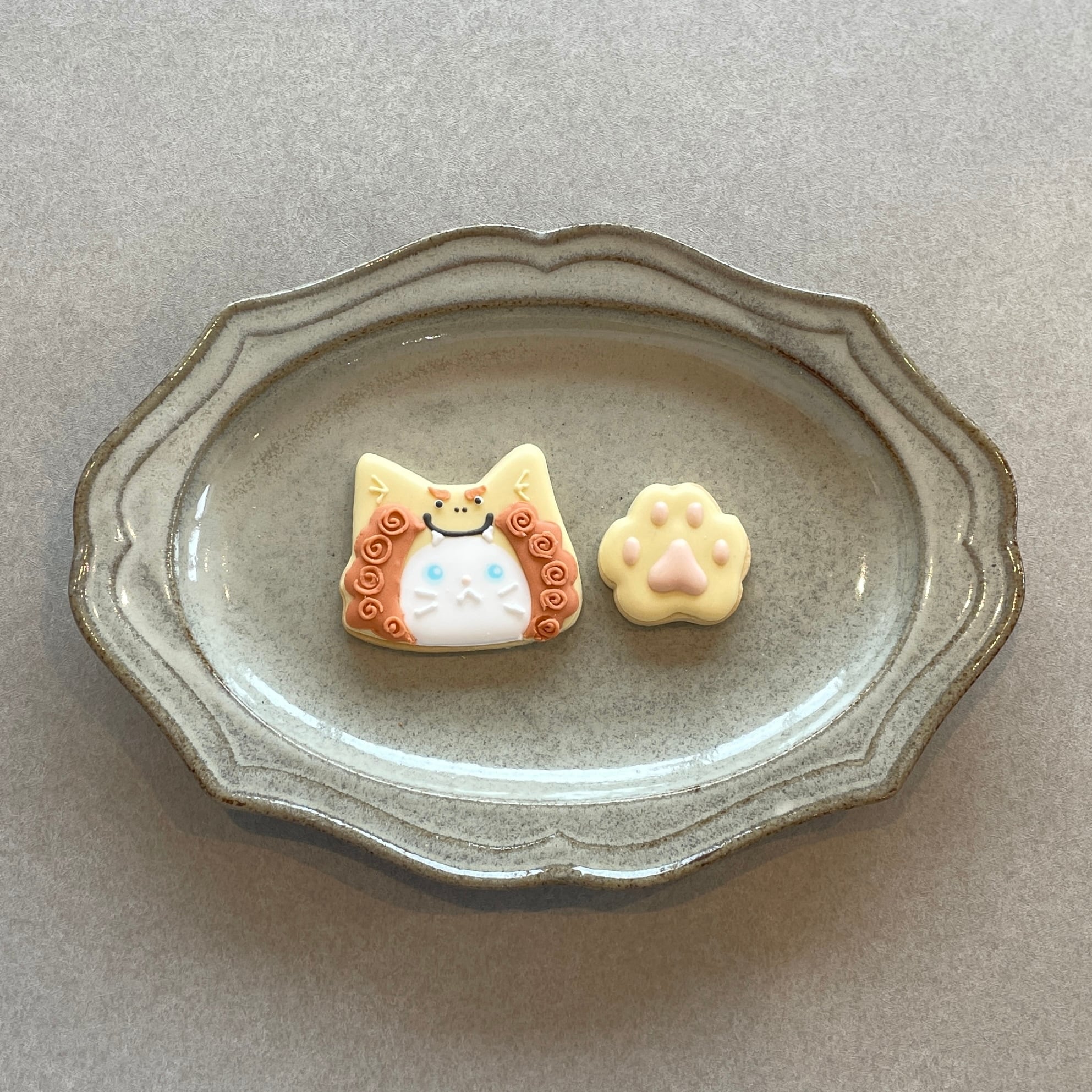 沖縄県のシーサーをモチーフにした沖縄ねこアイシングクッキー