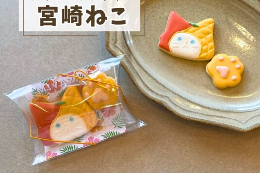 宮崎土産やプチギフトに。「宮崎ねこ（マンゴー）」アイシングクッキー