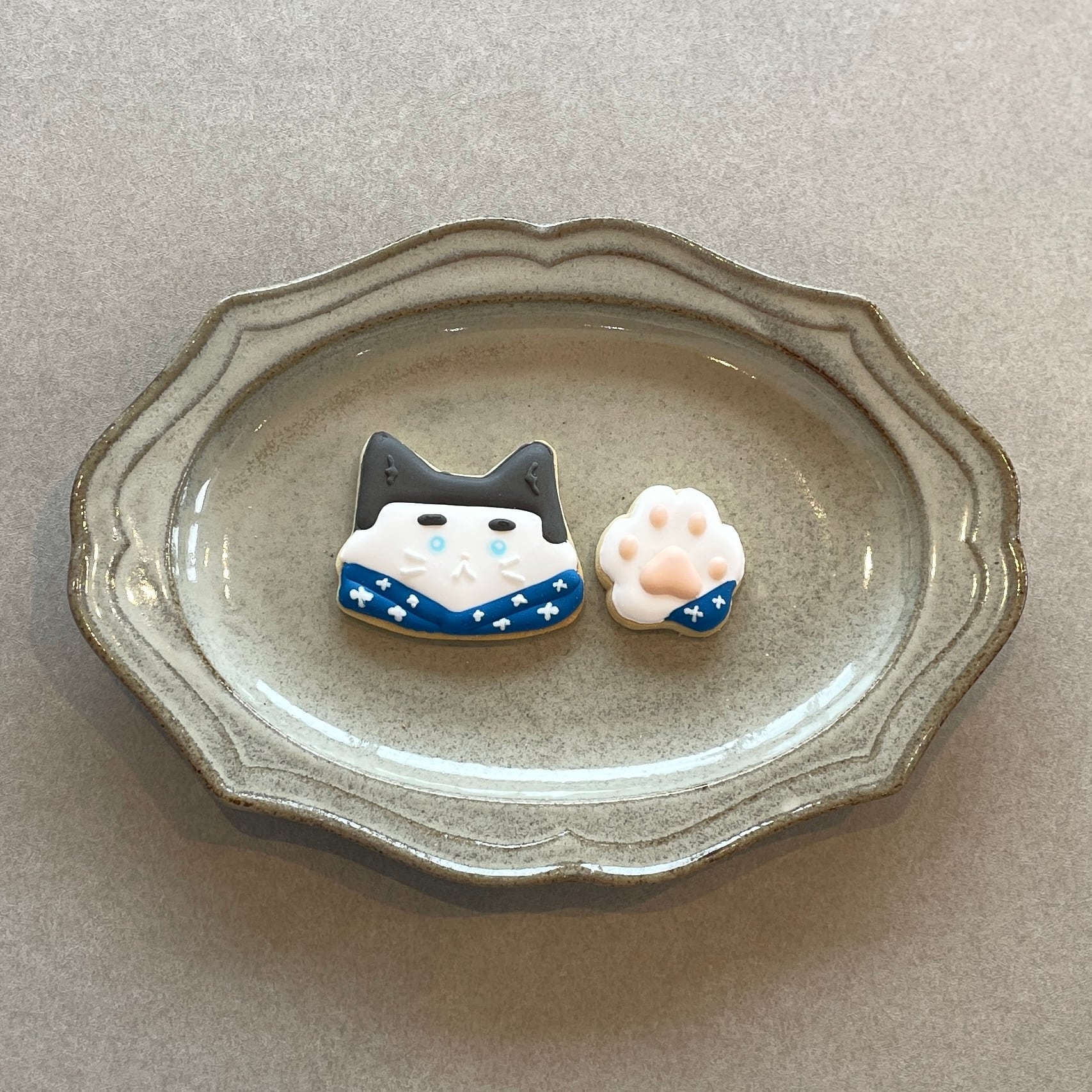 鹿児島県の西郷さんをモチーフにした鹿児島ねこアイシングクッキー