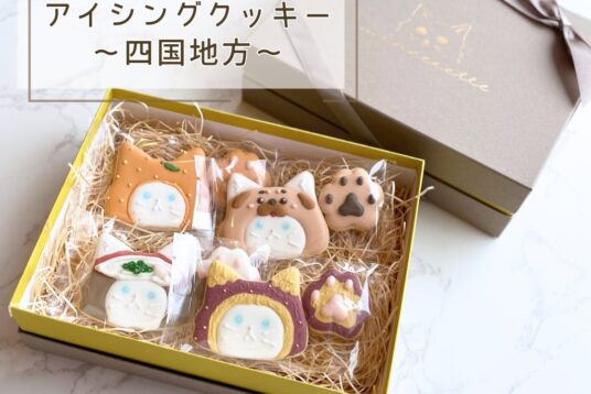 四国を一箱に。「都道府県ねこ旅」四国地方アイシングクッキー